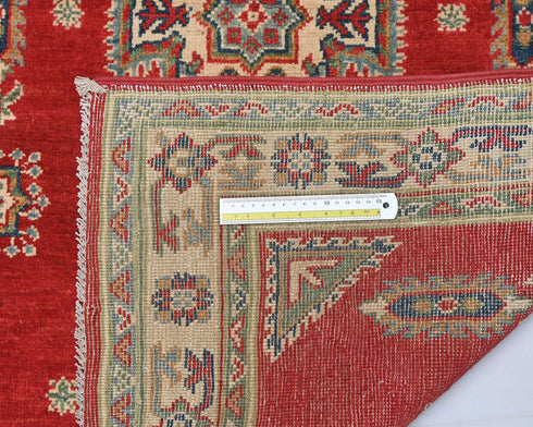 3x5 Red Kuba Afghan Hand Knotted Wool Area Rug